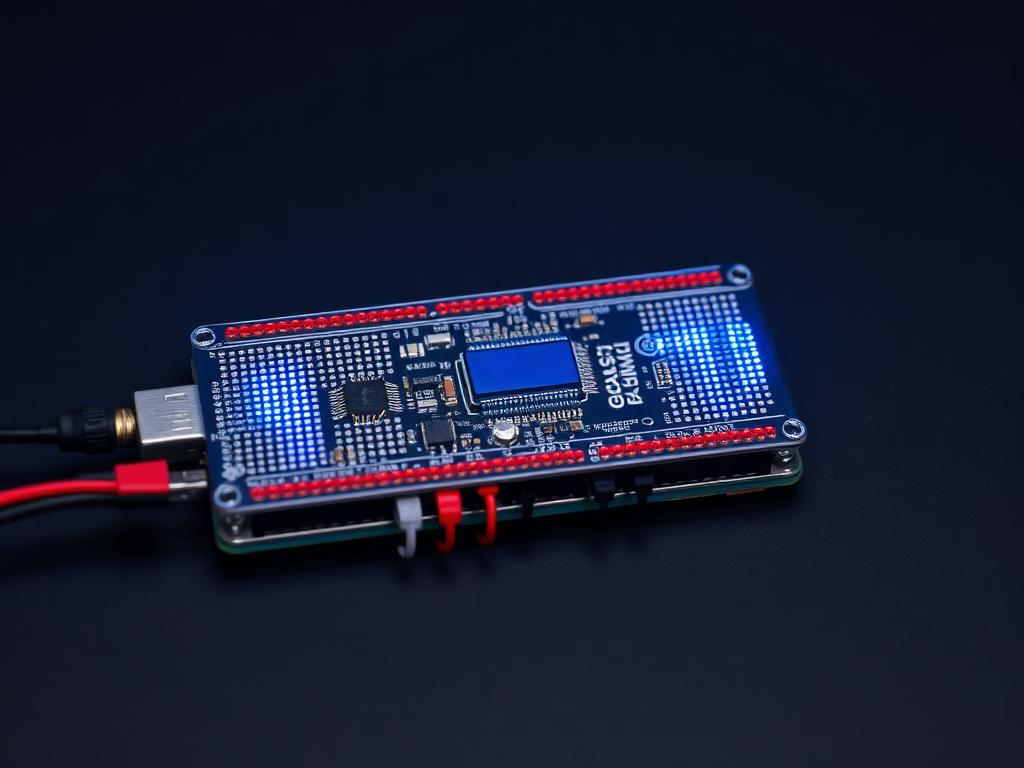 Placa eletrônica com sensores e indicadores luminosos para projetos de IoT